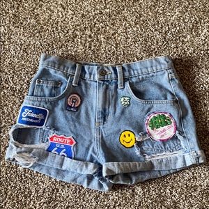 CARMAR Patched High-Waisted Shorts